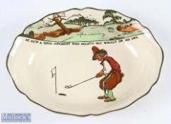 Royal Doulton Series ware Charles Crombie Ceramic Bowl oval shape with shaped rim, with motto 'He