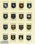 Country Cricket Set of 16 Silk Badges by BDV, hard to find set -framed and mounted under glass -