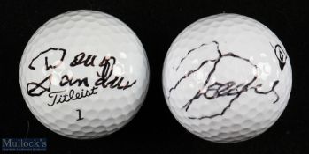 Jack Nicklaus 18x Major Winner and Doug Sanders signed golf ball - both remembered for the 1970 Open