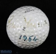 Peter Thomson 5x Open Golf Champion signed golf ball - handwritten named and dated 1954 on Dunlop 65