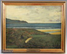 Joseph Cole - Tralee Golf Links Ireland oil on canvas signed lower right hand corner - framed