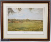 Mark Chadwick (1993) signed colour print titled "Gleneagles - Kings Course, from behind 17th