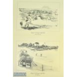 1981 Open Golf Championship Dennis Curran set of 4 Prints, depicting the Royal St George's golf club