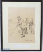 George Frederick Arthur Belcher RA (1875-1947) Humorous Golfer and Caddies on The Tee -charcoal