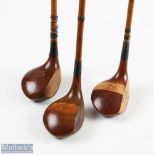 3x interesting large socket head playable spoons - Forgan Crown Model striped top, Cann and