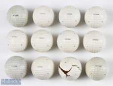 12x North British Remould Dimple Golf Balls - one split badly - otherwise overall (G). Note: Part