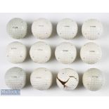 12x North British Remould Dimple Golf Balls - one split badly - otherwise overall (G). Note: Part