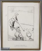 Lee - "London Laughs: Saturday Afternoon" c1940 pen and ink golf cartoon signed Lee with caption "He