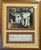 Harold Larwood Bodyline Signed England Cricket Photograph, 10"x 8" photograph taken at Gamages