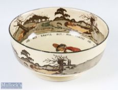 Antique Royal Doulton Series Ware Charles Crombie Ceramic Bowl with golfer design centre with