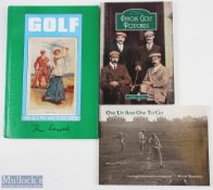 Interesting collection of golfing postcard books - two signed (3): Stuart Marshall signed - "One