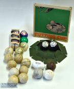 Mixed Selection of Golf Balls inc guttie ball, 2x square mesh balls, with 20 other more modern balls