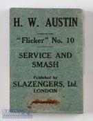 Tennis Flicker Book no.10, H W Austin Service and Smash c1930s published by Slazengers Ltd,