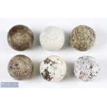 6x Various Bramble Pattern Guttie and Rubber Core Golf Balls - to incl The Colonel, 2x others with