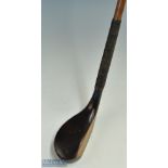 T Morris St Andrews longnose dark stained beech wood putter c1890 - c/w the T Morris oval shaft