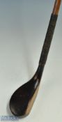 T Morris St Andrews longnose dark stained beech wood putter c1890 - c/w the T Morris oval shaft