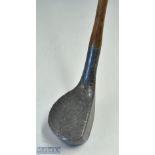 Standard Golf Co Mills Alloy Patent No.2 Driver - fitted with 3x beech wood blocks to the rear -