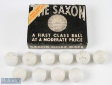 11x Saxon Dimple Golf Balls - in maker's original box inscribed "Saxon - A First Class Ball at a