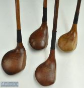 3x various compact socket head woods - Cann and Taylor stained spoon; J H Taylor dark stained
