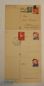 WWII German Propaganda Postcards 2x marked with Churchill stamp, with blank reverse, another
