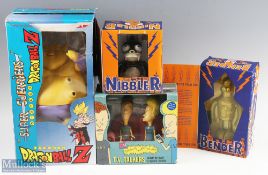 Four Boxed TV Toys Beavis and Butthead TV Talkers, large scale Dragon Ball Z Super Guerrier, plus 2x