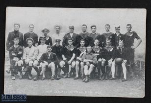 Rare 1905 All Blacks Rugby Team Postcard: Lovely b/w postcard featuring a team photo of the '