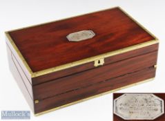 Military - Caribbean Wars - An 18th century mahogany writing box, 405mm x 150mm x 255 mm, in fine