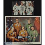 1970-1976 NASA and Apollo Soyuz Souvenir Photographs, an apollo 11 postcard and a Apollo Soyuz