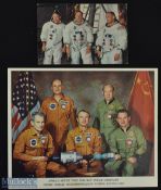 1970-1976 NASA and Apollo Soyuz Souvenir Photographs, an apollo 11 postcard and a Apollo Soyuz