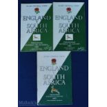 1952-1969 England v S Africa Rugby Programmes (3): The editions from HQ for the Springbok visits