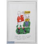 Kenneth Mahood (1930-2020) Signed Original Artwork - Football Sketch in pen and ink. 'England'