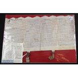 Herefordshire, Donnington 1619 - an extensive Deed relating to lands called Blackman Dole, the