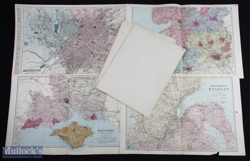 c1880-1890 Bacon Plans Maps, to include plans of Bradford, Chatham, Glasgow, Manchester, Lancaster - Image 2 of 2