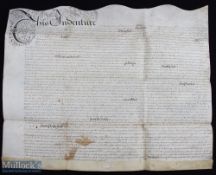 Sussex - fine indenture on a single sheet of vellum dated 1673 for the sale of a watermill called