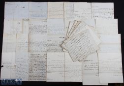 1825-26 Large Collection of 52 Correspondence Letters re Building of the Toll Road from Leek to