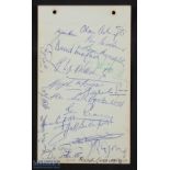 1959 British & I Lions to NZ Autographed Sheet: Signed by 21 of the tourists including names such as