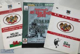 Trio of Rugby Programmes from Games in Italy (3): 2 involving I Dogi, versus New Zealand & Welsh
