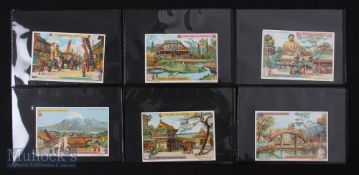 1900 German Lizbig Trade Advertising Cards Bilder aus Japan, size 10.5cm x 7cm (6)