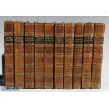 1861-1867 Baily's Magazine Sports and Pastimes Books 10 Volumes - features volumes 3-12, various