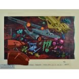 c1976 Star Trek Filmation Norway Animation Cel Background Production art, this is an original