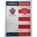 Exceedingly Scarce 1959 Japan v Canada (British Columbia) Rugby Programme: From the Canadians'
