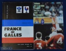 1961-1989 France v Wales Rugby Programme Duo (2): First magazine style issue v the Welsh, 1961 and