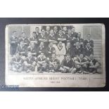 1931-32 South African Rugby Team Postcard: Squad photo to front, fixtures, team members & heights