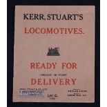 Railway - Kerr Stuart's Locomotives 1920s Catalogue - a 22 page catalogue with 15x illustrations