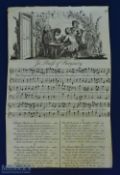 Song Sheet - In Praise of Burgundy engraving from Henry Roberts' 'Calliope, or English Harmony',