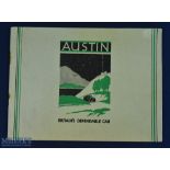 Austin Cars "Britain's Dependable Car" c1935 Sales Catalogue - A very fine quality 32 page sales