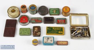 A Collection of Period Small Advertising Tins, to include pen nib tins by Gunther Wagner, Geo W