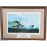 HMS Hood First Edition Print Signed by Signalman Ted Briggs, 1 of the only 3 survivors from a crew