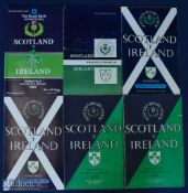 1955-1987 Scotland v Ireland Rugby Programme Selection (6): A 1955-1963 Dublin sequence, & 1987. G/