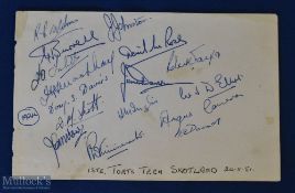 1951 Scotland v S Africa Rugby Signatures: Well-signed by the Scottish squad humbled 44-0, an